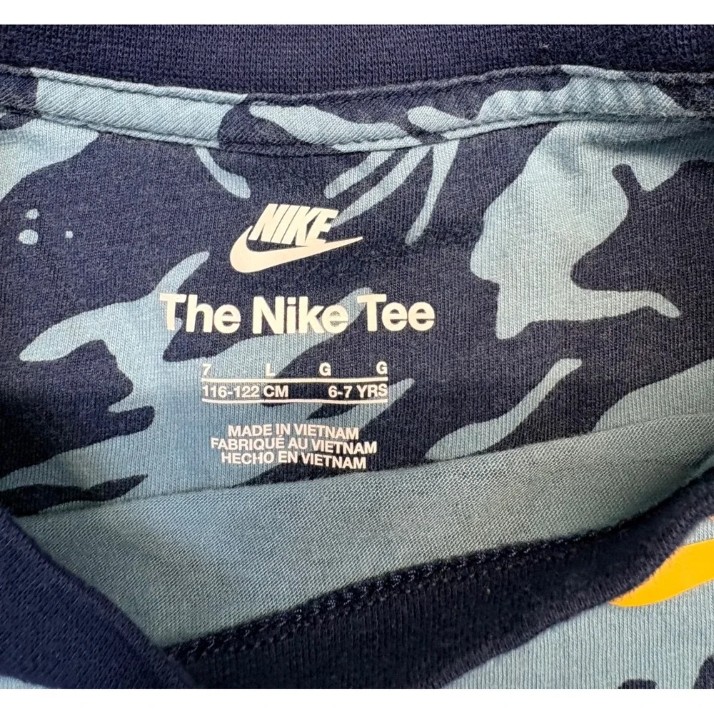 Nike Boys Camo Long Sleeve Shirt and Navy Track Pants 2 Piece Set Size 7